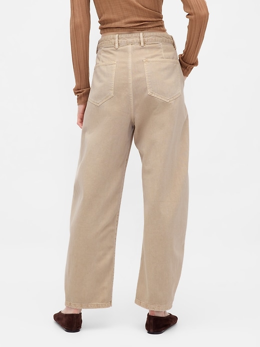 twill-hosen mit mittelhohem bund
