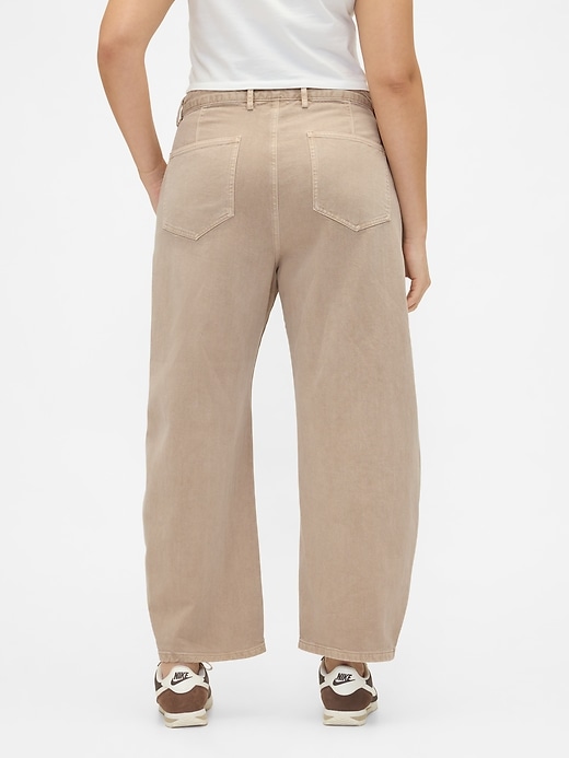 twill-hosen mit mittelhohem bund