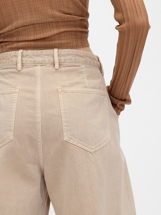 twill-hosen mit mittelhohem bund