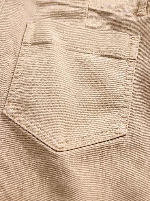 lange schmal geschnittene hose aus twill mit niedrigem bund