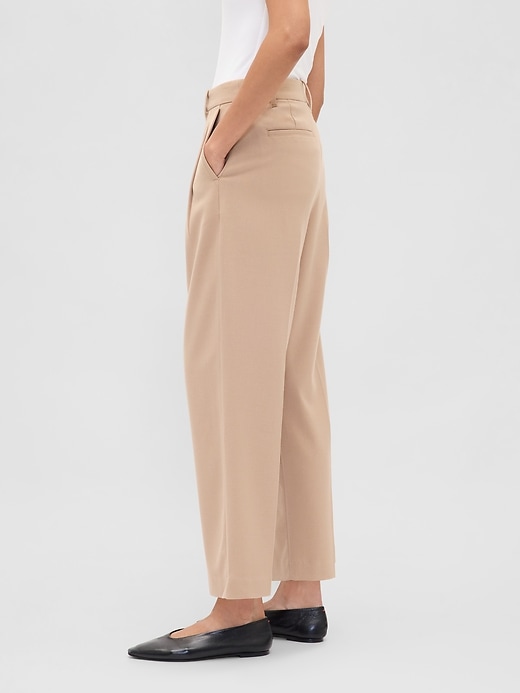 365 high rise brushed twill tapered ankle trousers