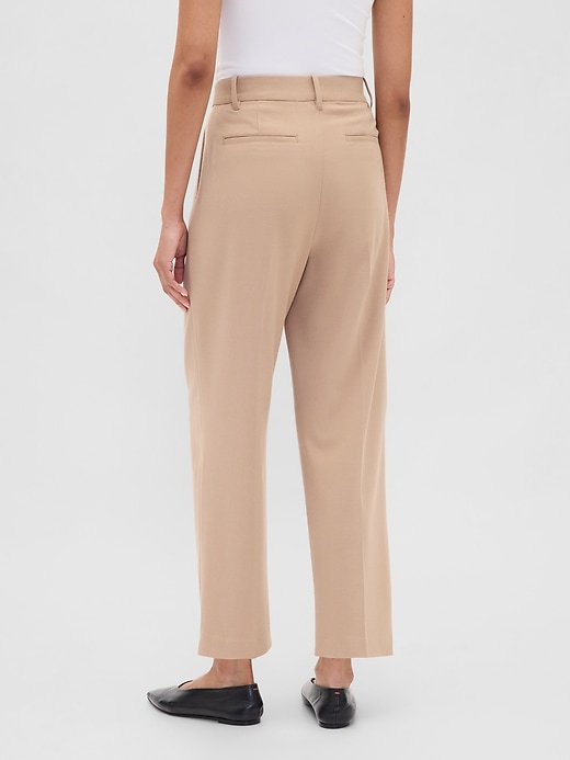 365 high rise brushed twill tapered ankle trousers
