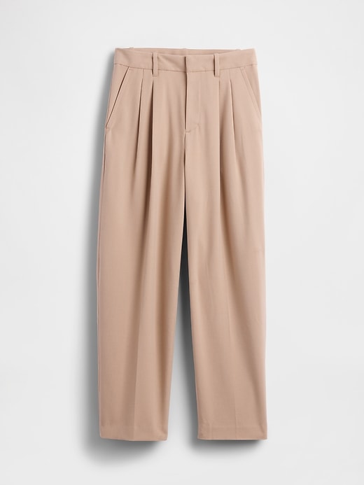 365 high rise brushed twill tapered ankle trousers