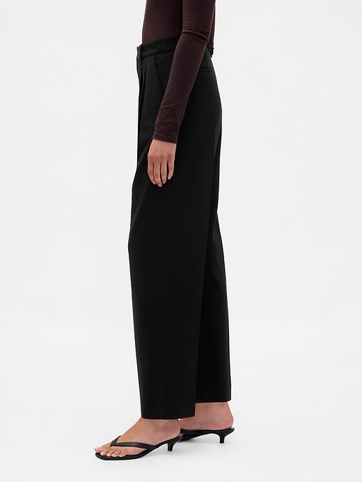 365 high rise brushed twill tapered ankle trousers