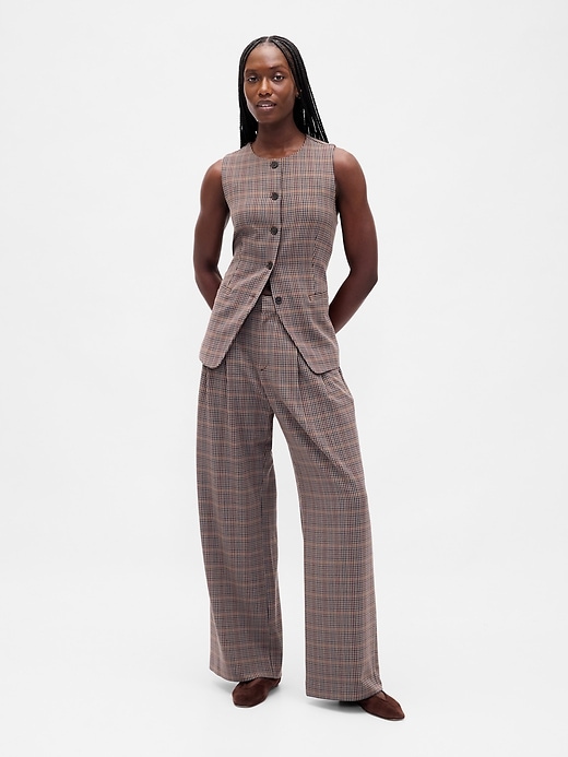 365 high rise hose aus gebürstetem twill mit falten