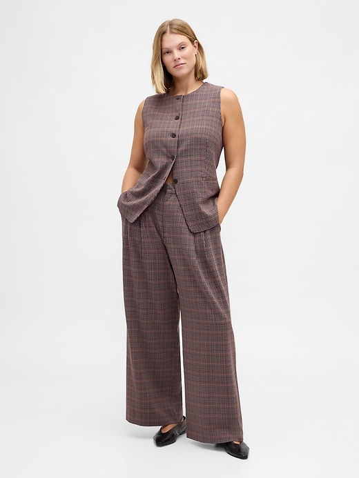365 high rise hose aus gebürstetem twill mit falten