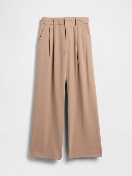 365 high rise hose aus gebürstetem twill mit falten