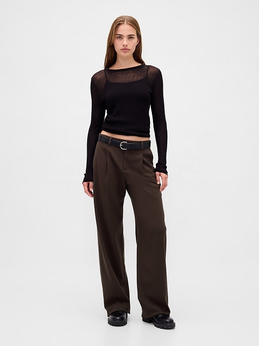 365 hüfthose aus gebürstetem twill mit falten