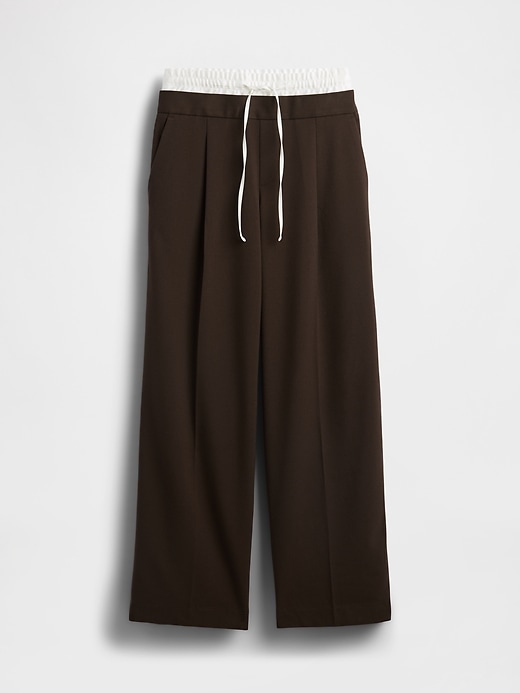 hose mit mittelhohem bund und doppeltem taillenbund