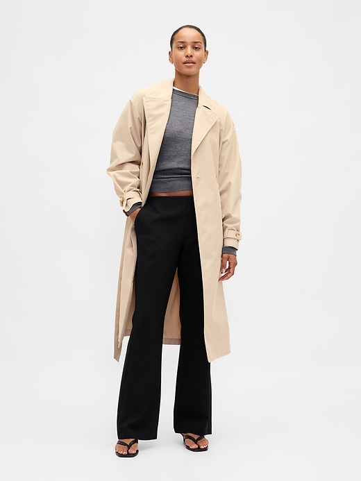 schlaghose aus twill mit niedrigem bund