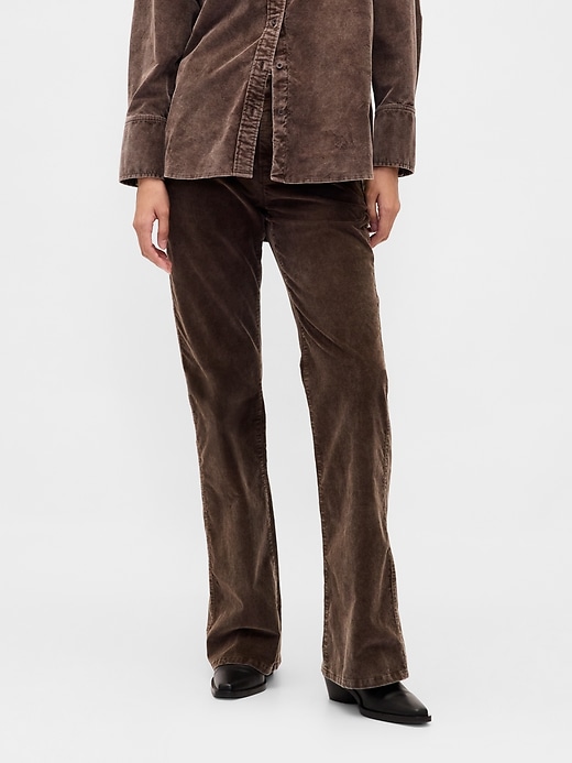 cordhose mit mittelhohem bund und schlag