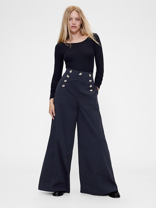 gapstudio high rise twill sailor pants
