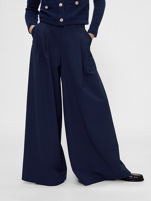 gapstudio mid rise plissee baggy hose