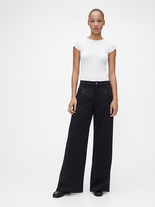 gapstudio low rise satin baggy pants