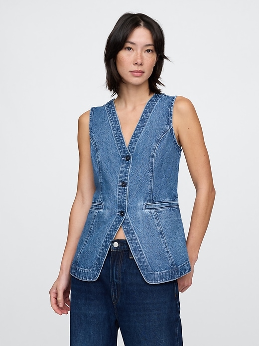 lange jeansweste