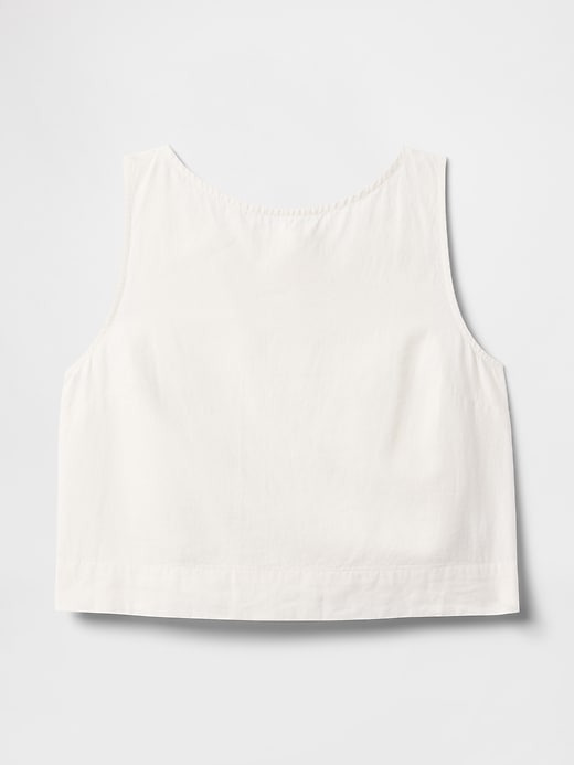 crop-top aus leinenmischgewebe