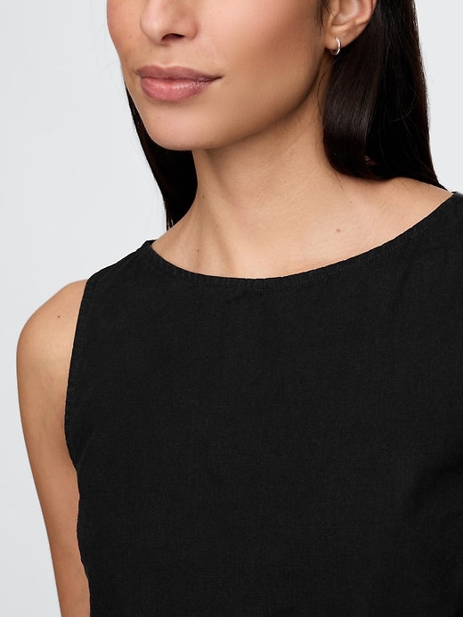 crop-top aus leinenmischgewebe