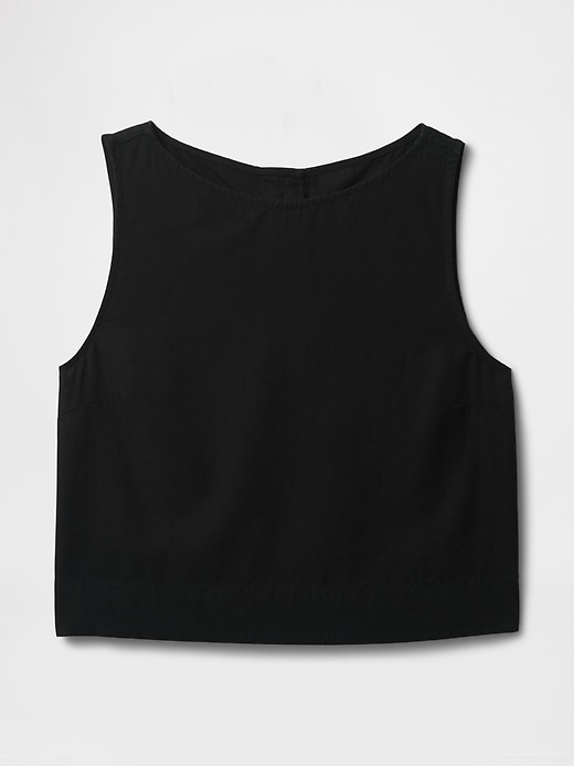 crop-top aus leinenmischgewebe