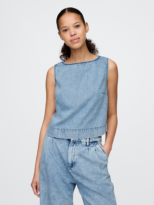 ultrasoft denim shell tank