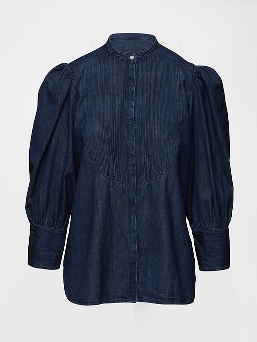 gap × hfr jeanshemd mit puffärmeln von ngai