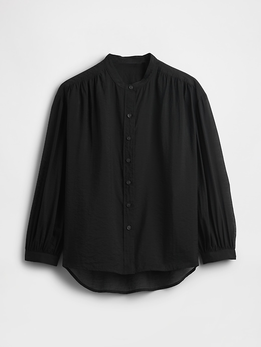 transparente bluse mit knopfleiste