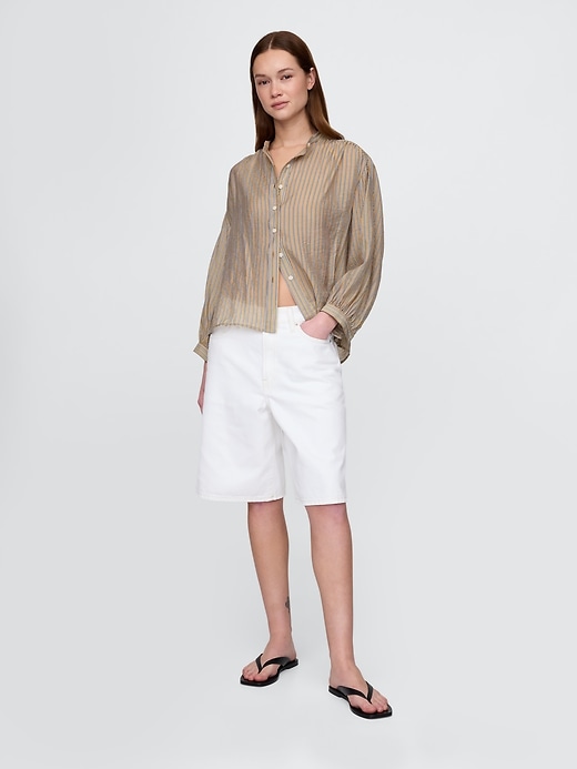 transparente bluse mit knopfleiste
