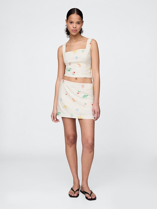 crop-top aus leinenmischung