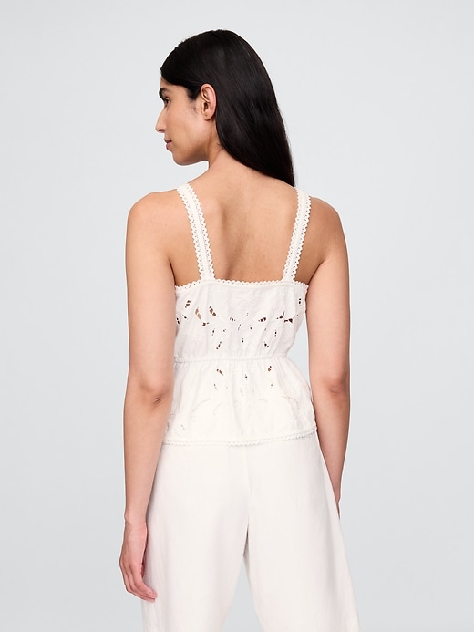 leinenmischgewebe-Ösen-peplum-top