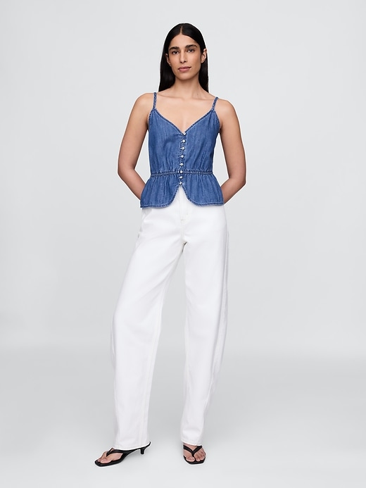 denim peplum cami