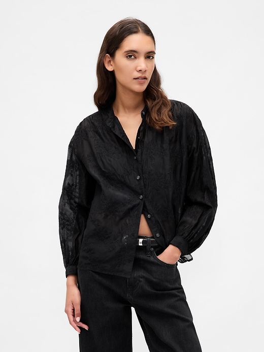transparentes voile-blumenhemd