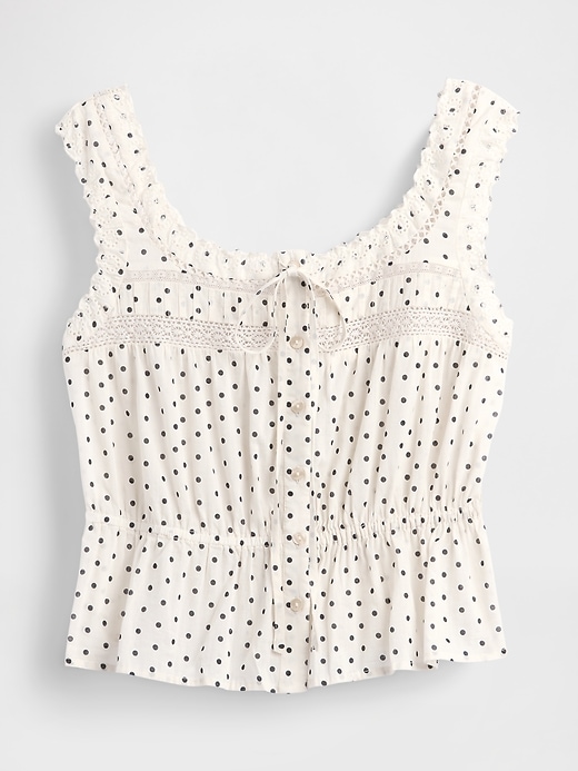 peplum-top mit spitzenbesatz
