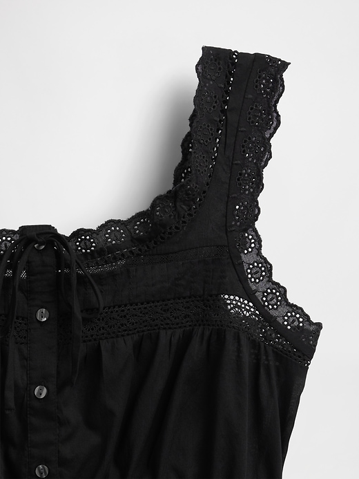 peplum-top mit spitzenbesatz