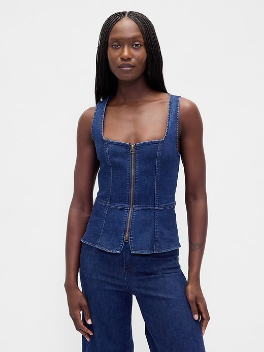 jeansweste mit reißverschluss
