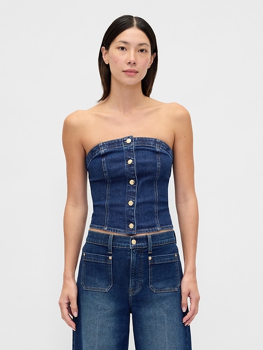 jeans-crop-weste trägerlos