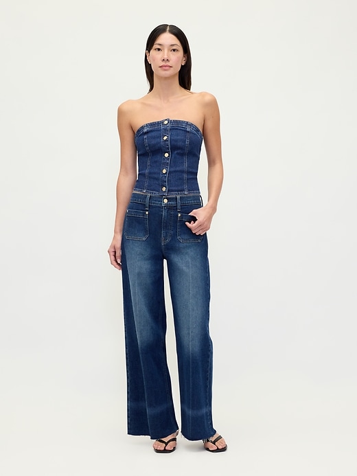 jeans-crop-weste trägerlos