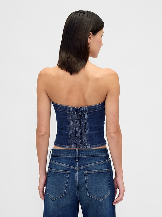 jeans-crop-weste trägerlos