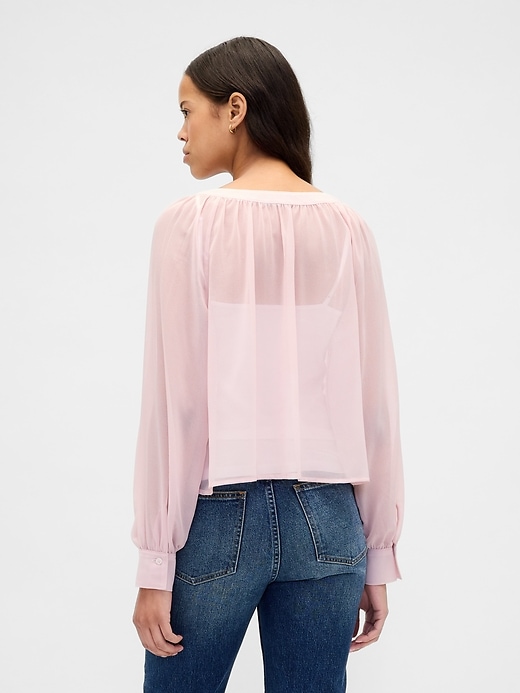 transparente bluse mit knopfleiste