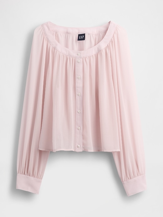 transparente bluse mit knopfleiste