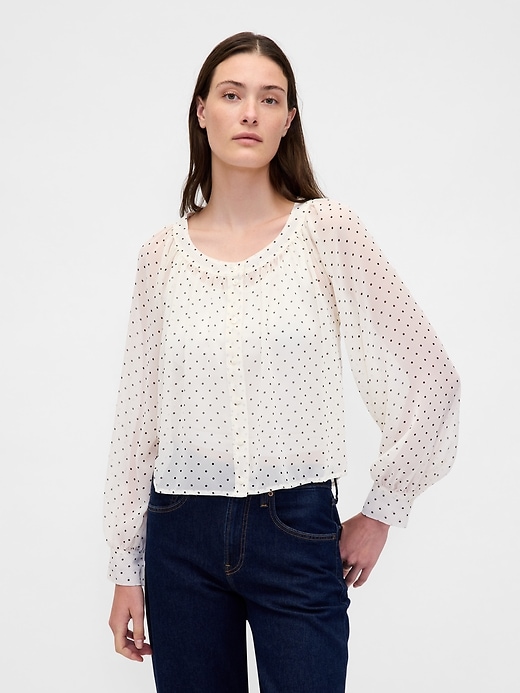 transparente bluse mit knopfleiste