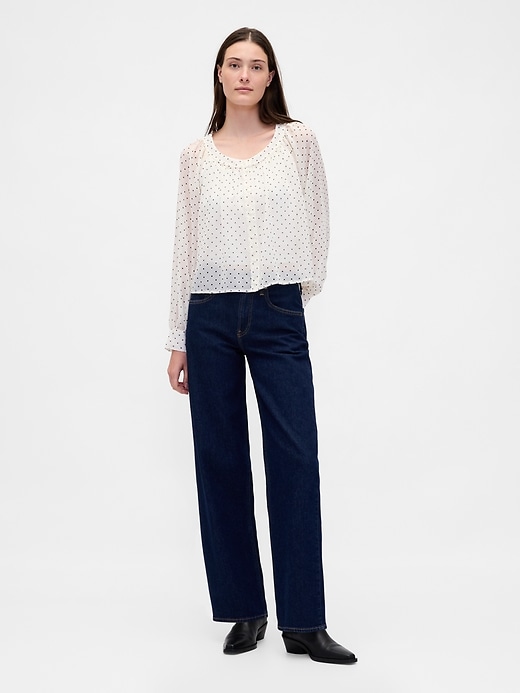 transparente bluse mit knopfleiste