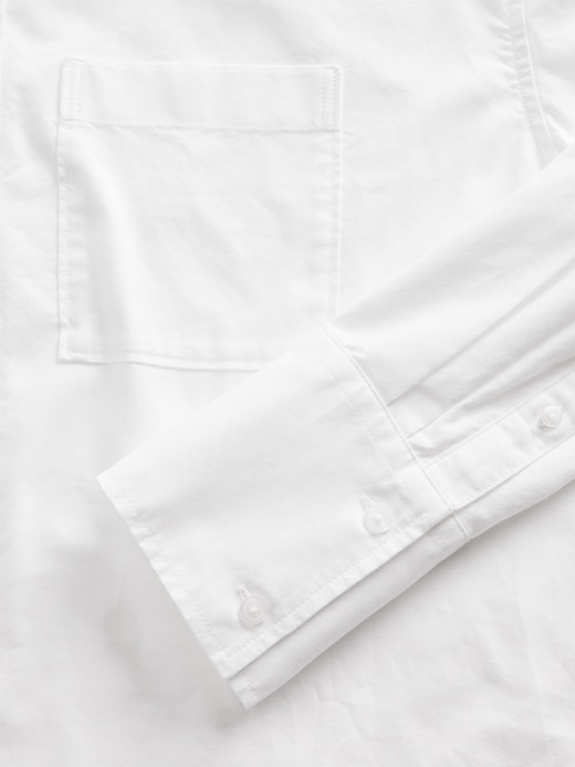 crop-shirt aus bio-baumwolle mit geradem saum
