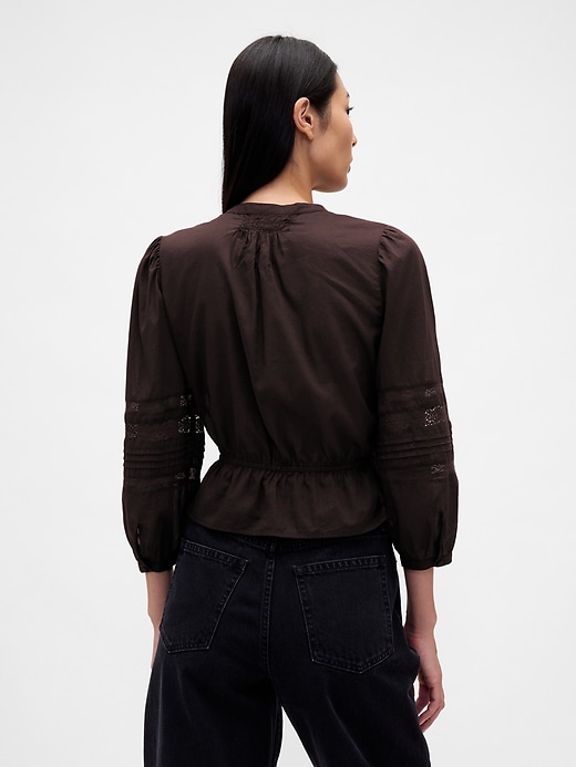 voile-top mit spitzenbesatz