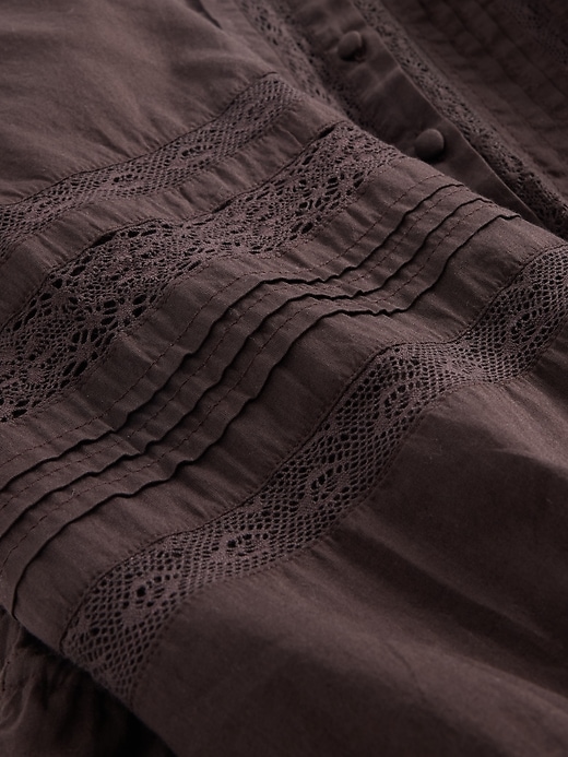 voile-top mit spitzenbesatz