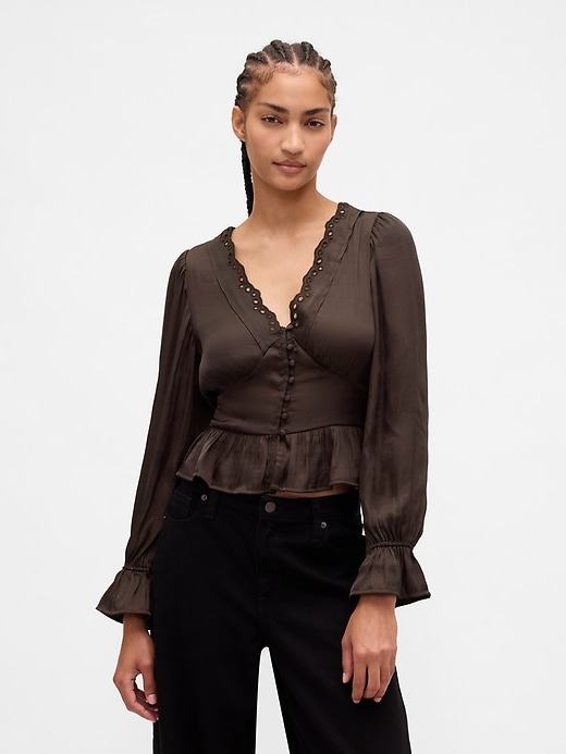 Ösen-v-ausschnitt-peplum-top