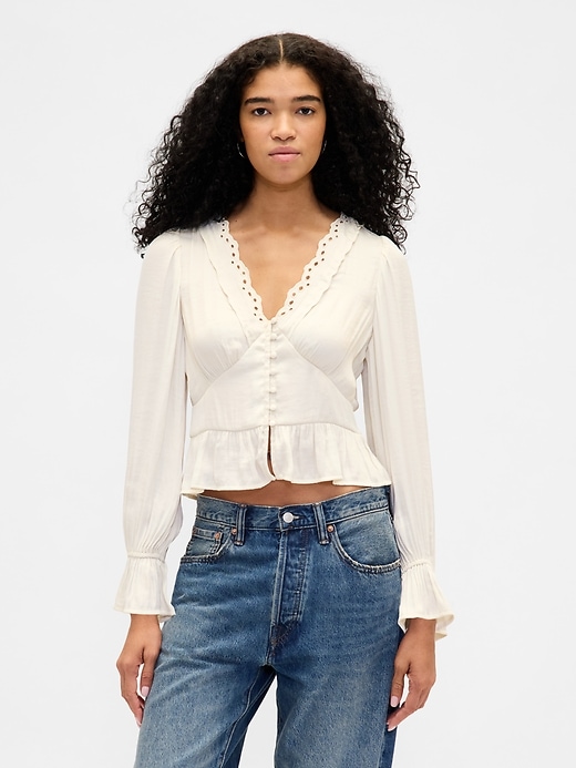 Ösen-v-ausschnitt-peplum-top
