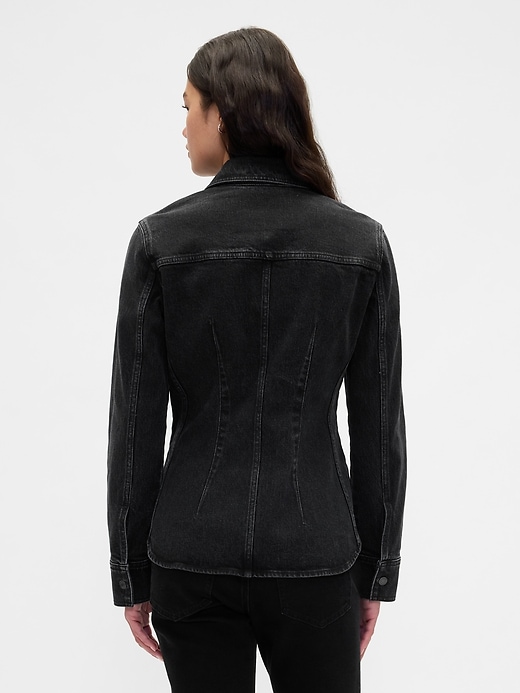 jeanshemd mit cinch-naht