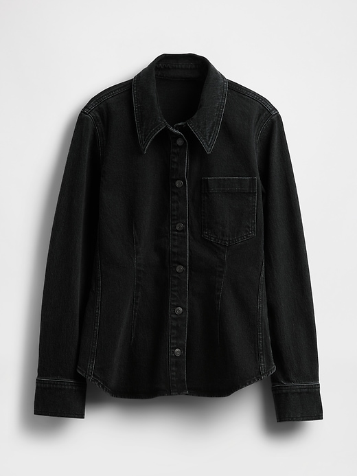jeanshemd mit cinch-naht