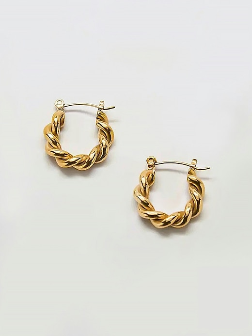 admiral row gold oval twist creolen