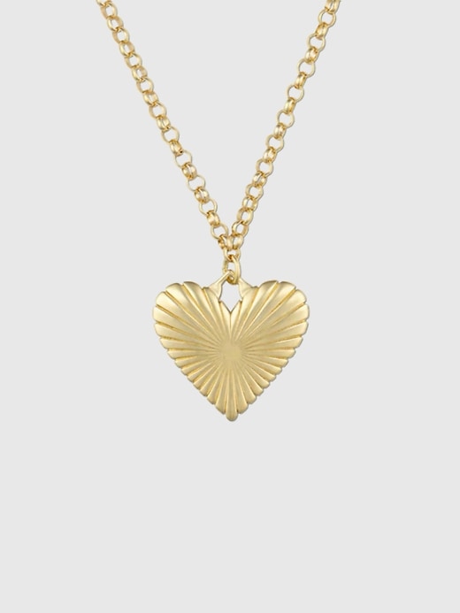 hart gerippte herz-aus-gold-halskette