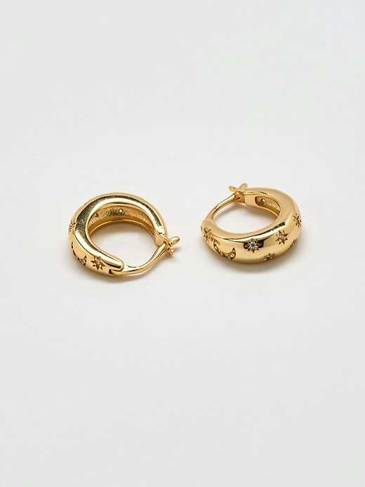 admiral row mond- und stern-goldcreolen